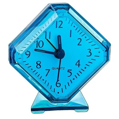 PERFEO (PF_C3092) Quartz часы-будильник "PF-TC-002", ромб. 7,5*8,5 см, синие