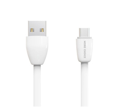 MORE CHOICE K20a Дата-кабель USB 2.1A для Type-C плоский - 1 м белый