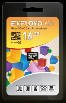 EXPLOYD MicroSDHC 16GB Class10 без адаптера SD
