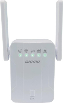DIGMA Повторитель беспроводного сигнала D-WR300 N300 10/100BASE-TX/Wi-Fi белый (упак.:1шт)