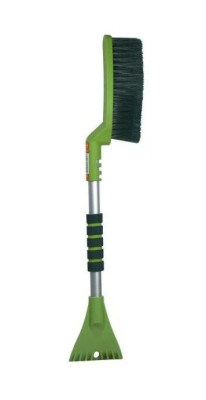 LI-SA LS280 Щетка для снега cо скребком поролоновая ручка, изогнутая, салатово-зеленая (63см) 46435