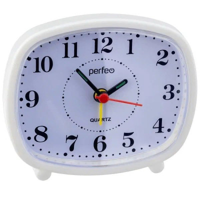 PERFEO (PF_C3104) Quartz часы-будильник "PF-TC-005", прямоугольные 10*8,5 см, белые