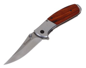 ЕРМАК Нож туристический складной, 20,5см, нерж. сталь, полисандр 118-175