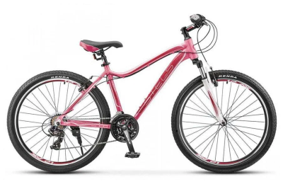 Женский горный велосипед Stels Miss-6000 V K010 вишнёвый колеса 26", 18 скоростей, алюминиевая рама 17