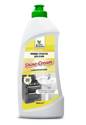 CLEAN&GREEN CG8077 Моющее средство для кухни "Shine-Cream" (антижир, крем) 500 мл.