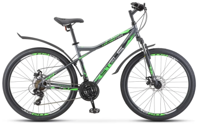 Велосипед STELS Navigator 710 MD 27.5" V020 рама 16" Антрацитовый/зелёный/чёрный (требует финальной сборки)