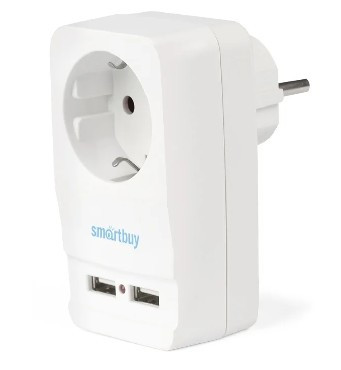 SMARTBUY (SBE-16-A05-USB) адаптер - розетка, 2 USB