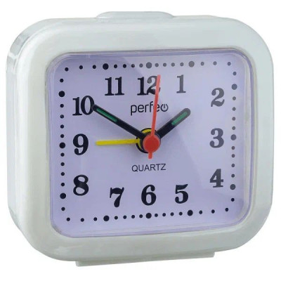 PERFEO (PF_C3097) Quartz часы-будильник "PF-TC-004", прямоугольные 8*7,5 см, белые